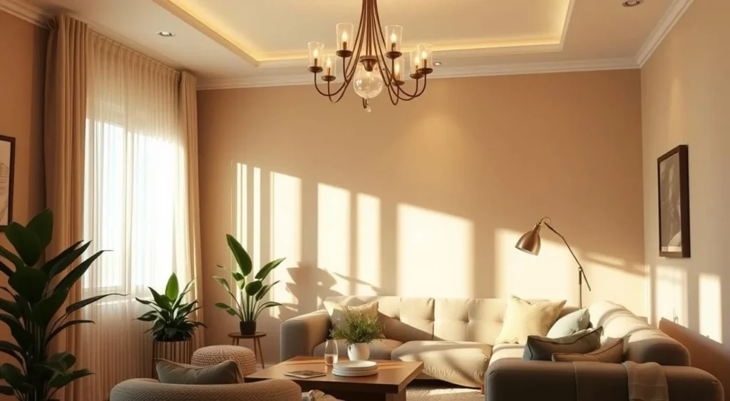 beige and green living room