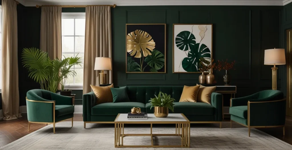 Black and Green Living Room