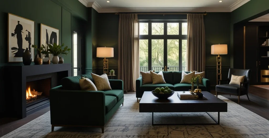 Black and Green Living Room