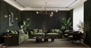 Black and Green Living Room