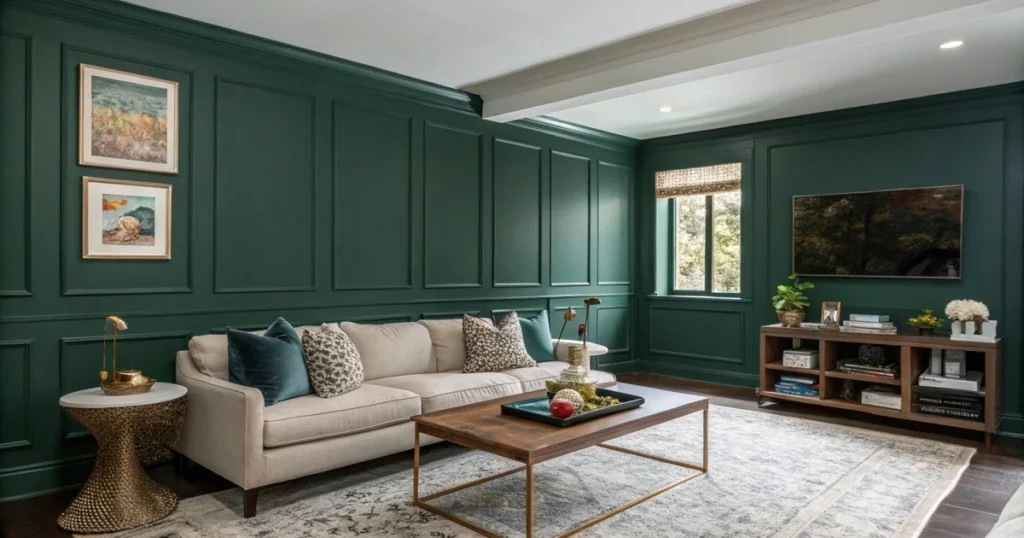 black and green living room