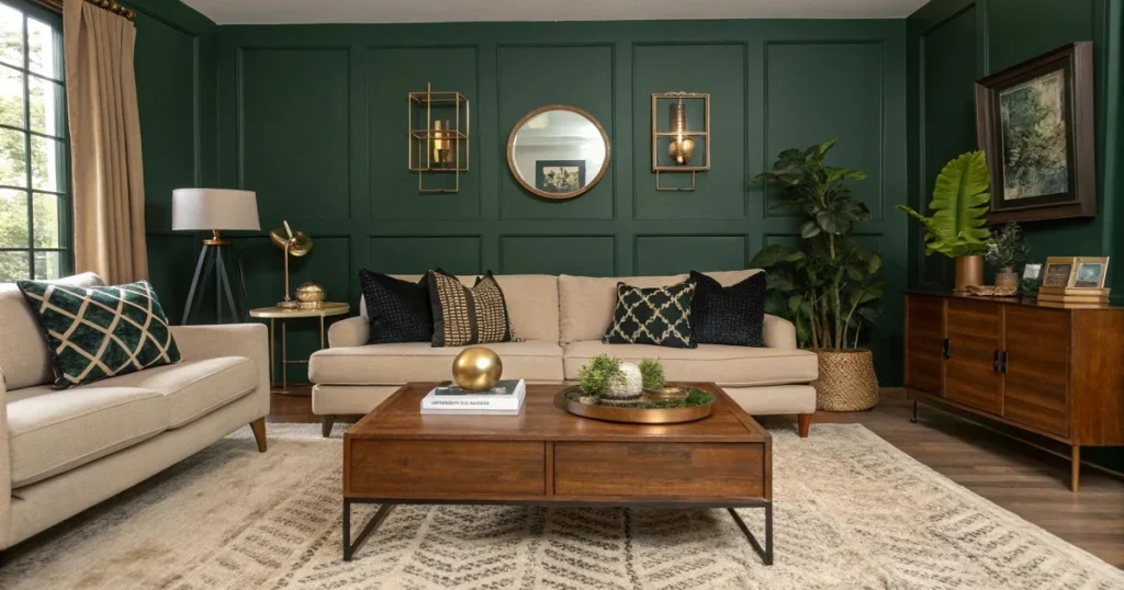 dark green walls