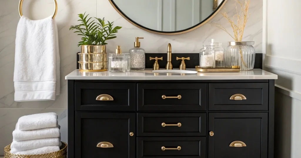 black bathroom vanity