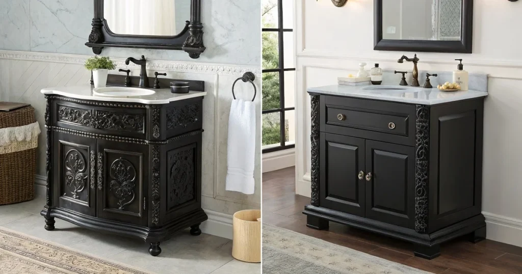 black bathroom vanities